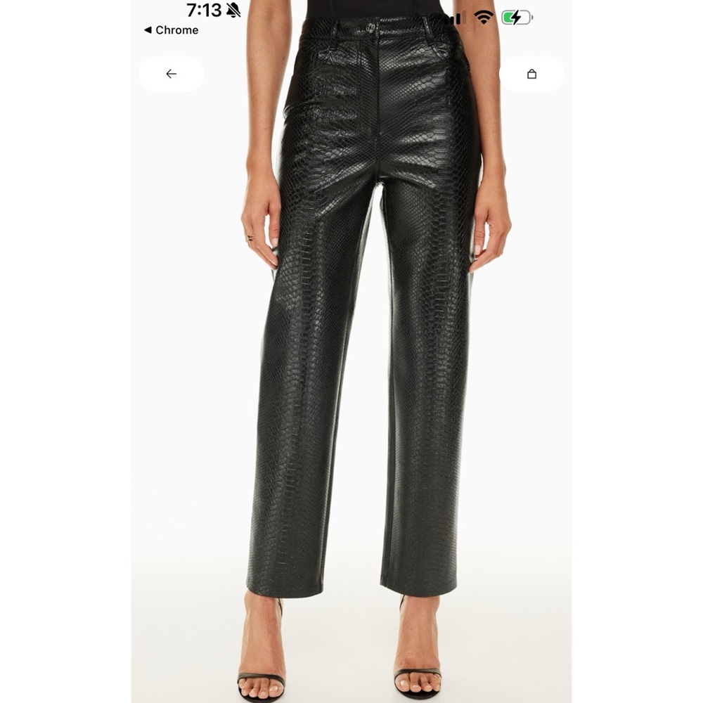 Aritzia Wilfred THE MELINA™ PANT in Black Croc Embellished Faux Leather
